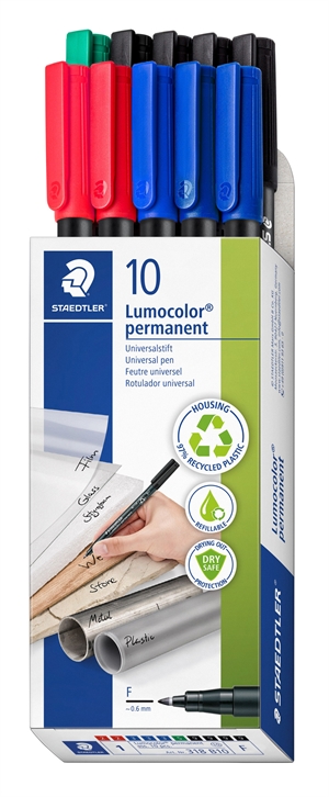 Staedtler Marker Lumocolor Perm 0,6 mm vegyes (10)